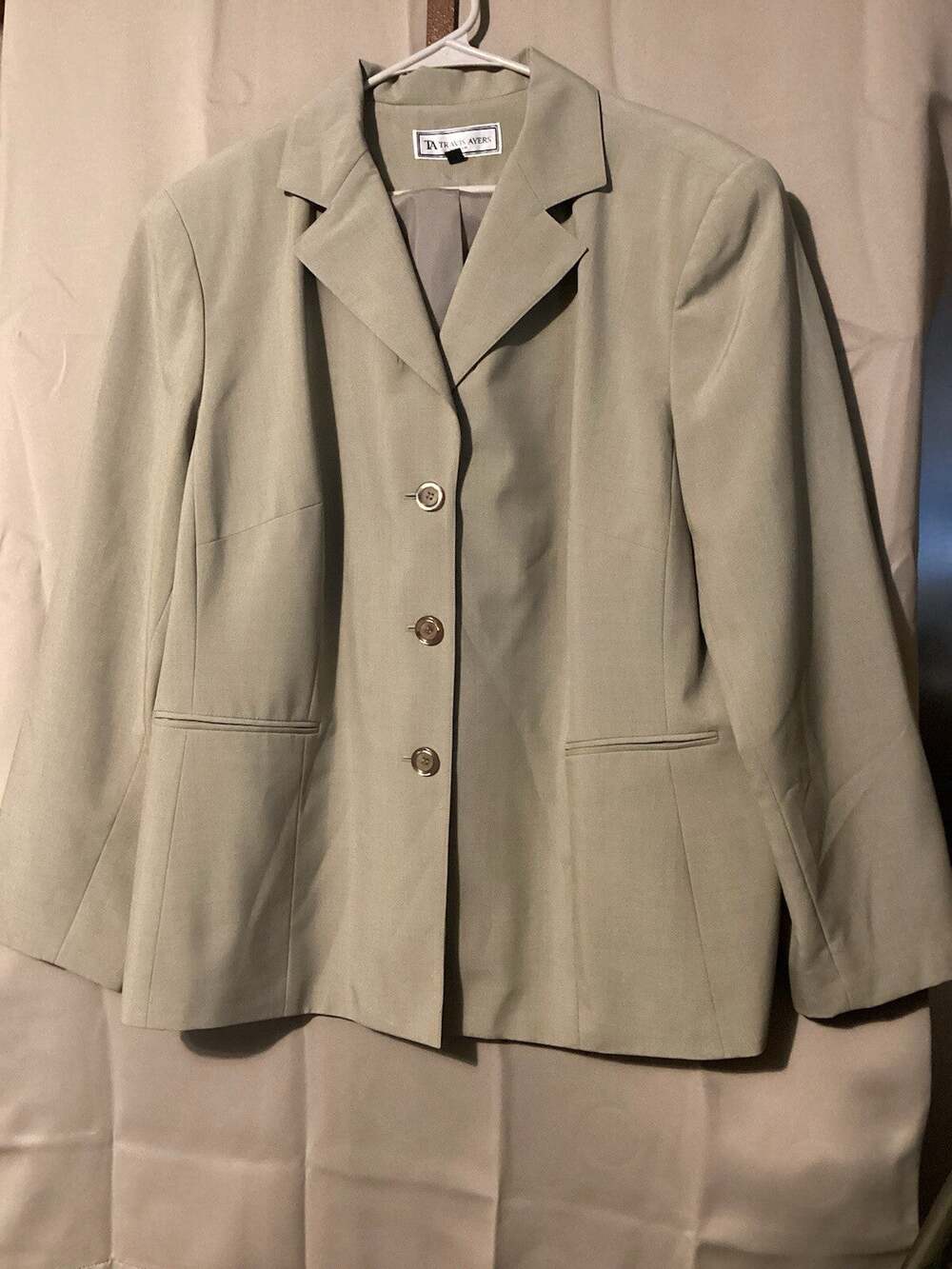 Travis Ayer’s Woman Size 24W Beige Dressy Jacket Classic Button Up Lined